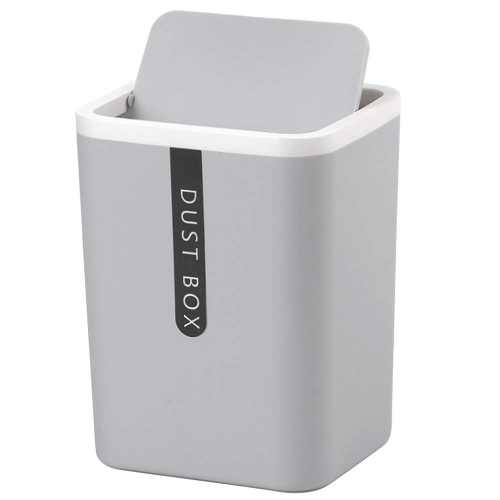 JMGNHFLJT Small Mini Plastic Trash Can with Shake Cover - Compact Desktop Garbage Bin for Home, Office, Kitchen & Bathroom - Space-Saving Dustbin for Workspaces, Bedrooms & Dorm Rooms (Color: A)