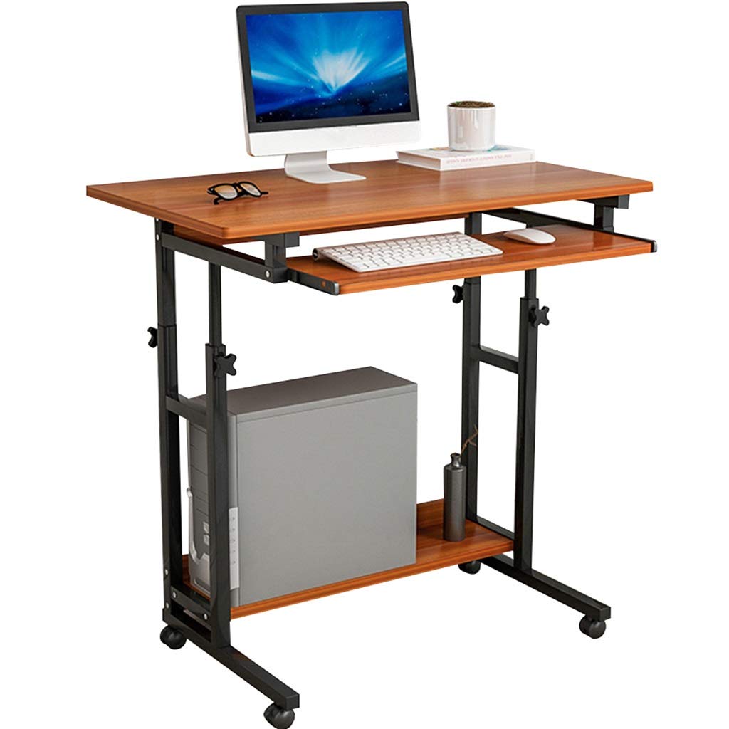 Ergonomic Corner Computer Desk for Small Spaces - Modern Home Office Desk with Liftable Design, Easy Assembly & Mobility - Perfect for Bedroom, Study, or Apartment Workspace (Deep Brown)