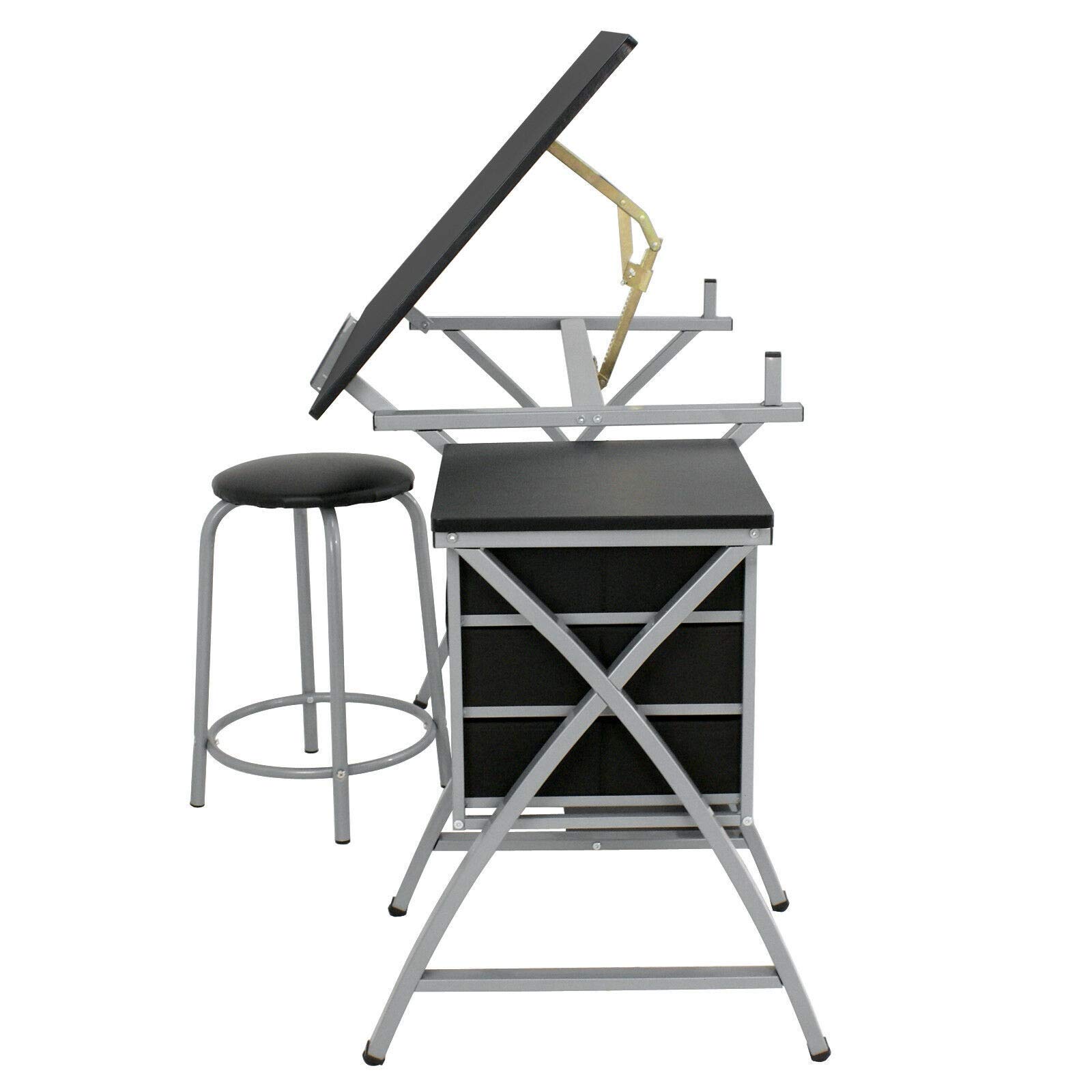 GXP Adjustable Drafting Table with Stool - Art & Craft Drawing Desk for Artists, Hobbyists & Students - Perfect for Sketching, Painting & DIY Projects at Home or Studio