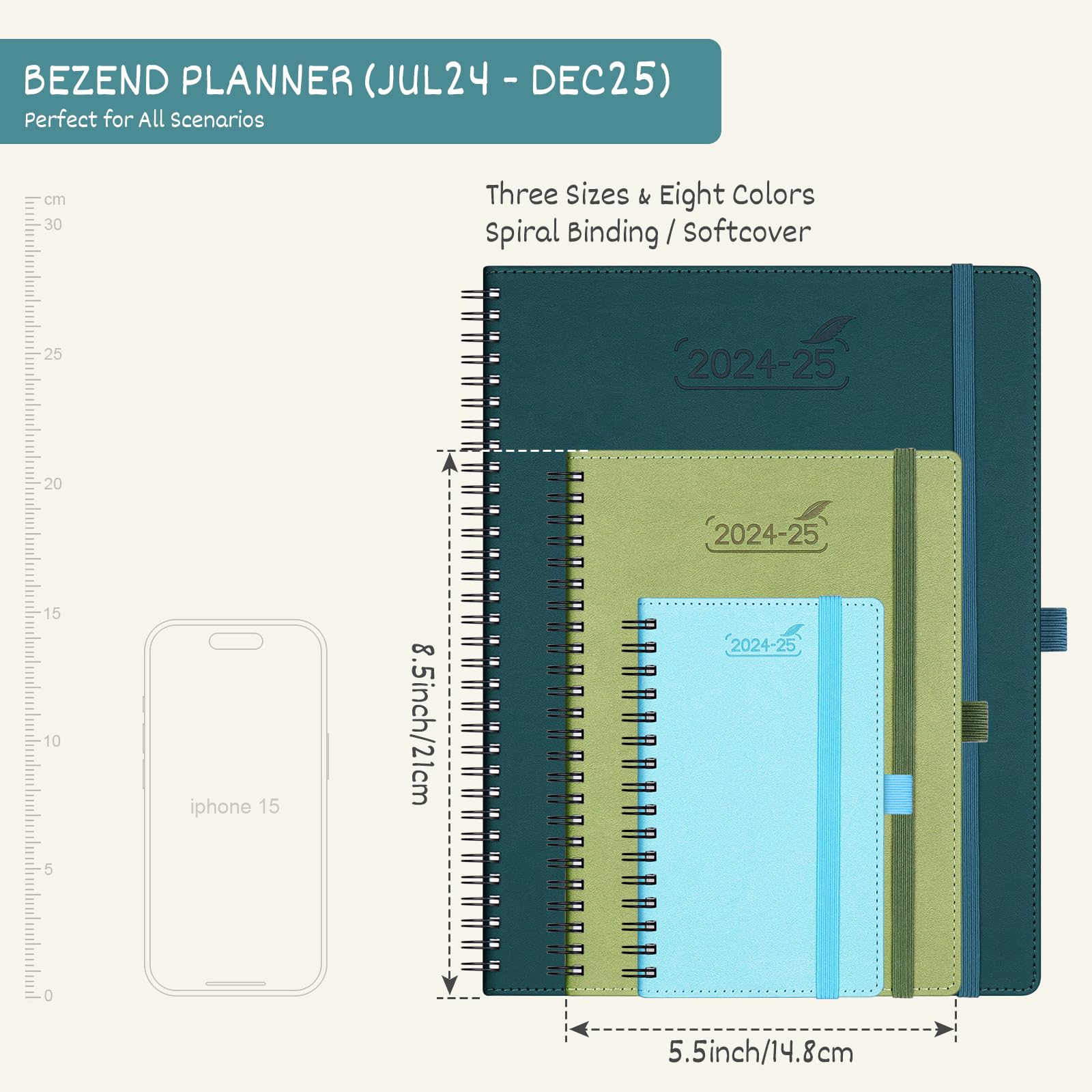 BEZEND 18-Month Planner 2025 (July 2024 - December 2025) - 5.8
