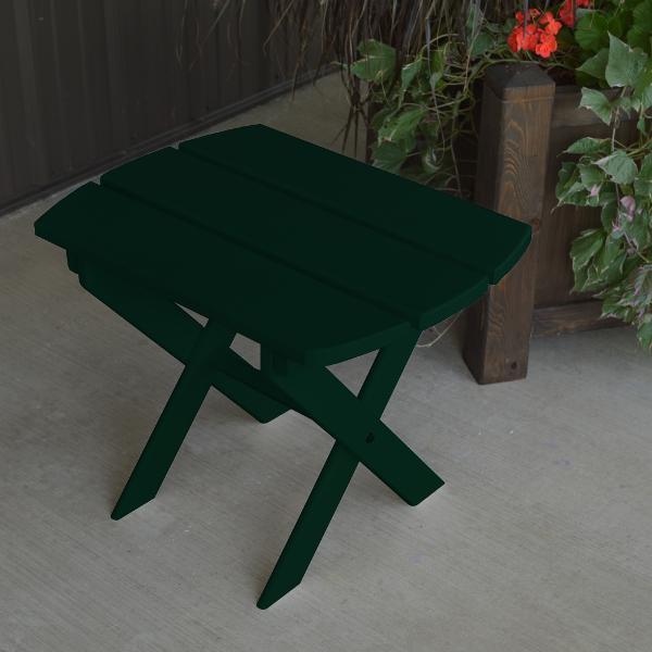 A & L Furniture Yellow Pine Folding Oval End Table - Portable Side Table for Patio, Living Room & Small Spaces - Rustic Home Decor Accent Table