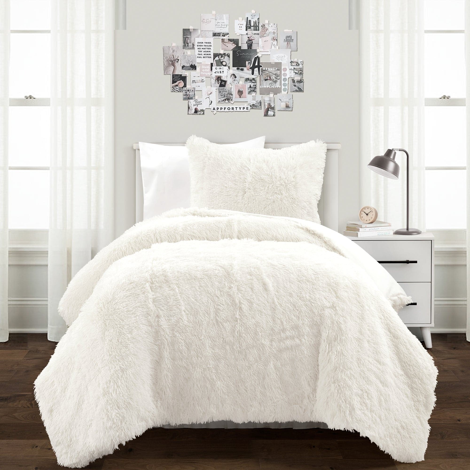 Emma Faux Fur Comforter Set - Soft & Luxurious Bedding Collection for Winter - Queen/King Size - Perfect for Cozy Bedrooms, Guest Rooms & Winter Home Decor