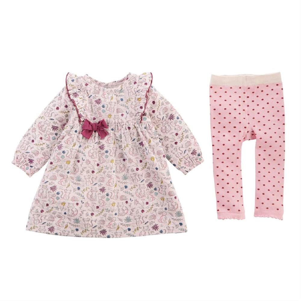 Mud Pie Forest Muslin Dress and Tights Set for Baby Girls | Soft Cotton Outfit | Perfect for Photoshoots, Parties & Everyday Wear