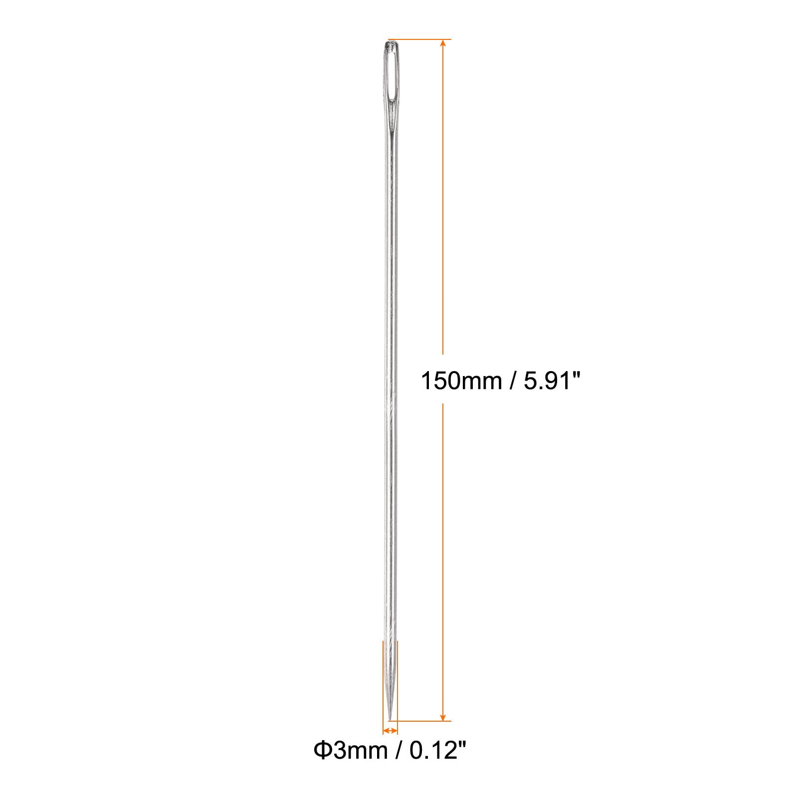 HARFINGTON 6 Inch Upholstery Needles with Large Eye - Stainless Steel Straight Hand Sewing Needles for Leather, Tapestry, Embroidery, Tufting, Webbing & Carpet - Perfect for Home Sewing, DIY Crafts & Upholstery Projects
