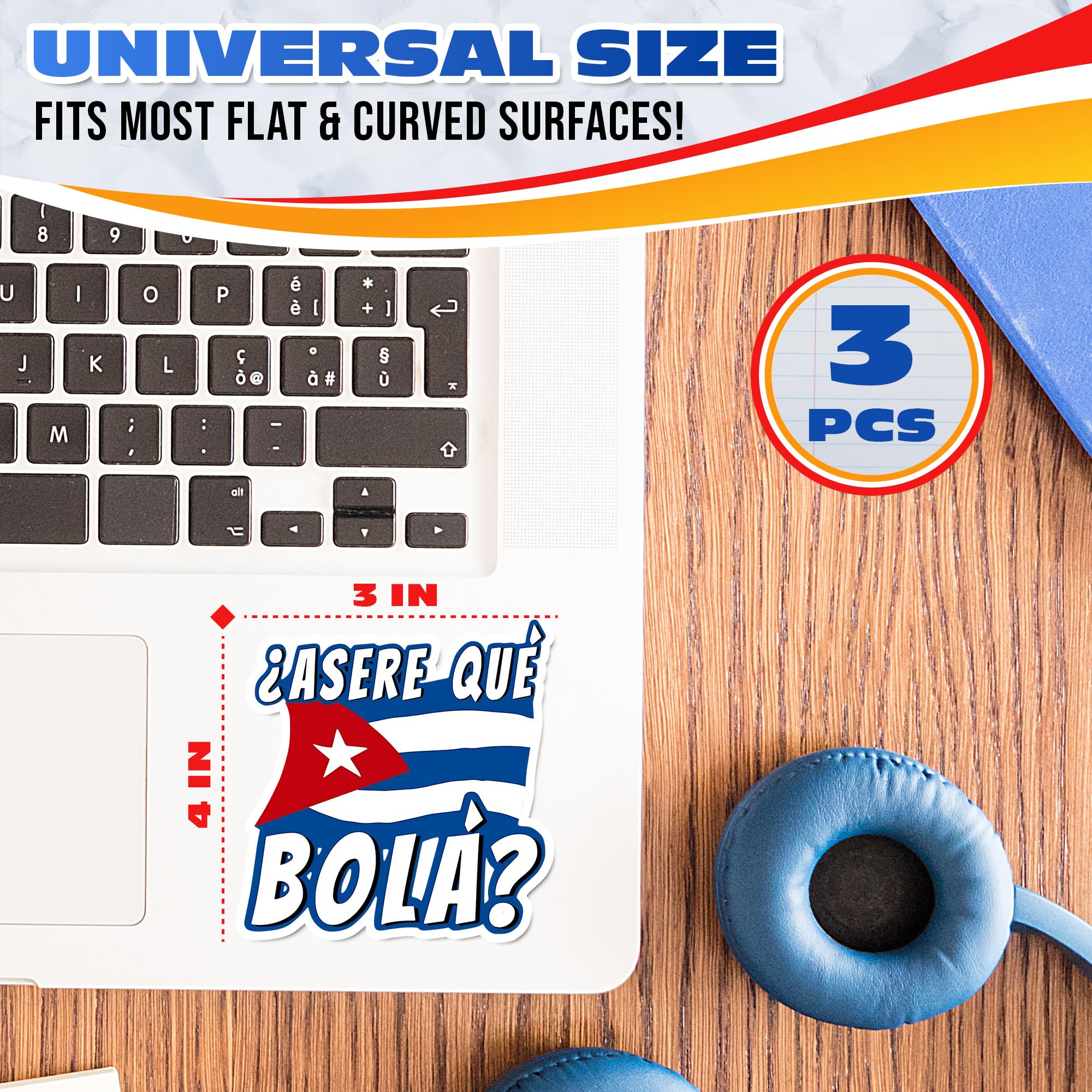 Cuban Flag Stickers 3-Pack - 3