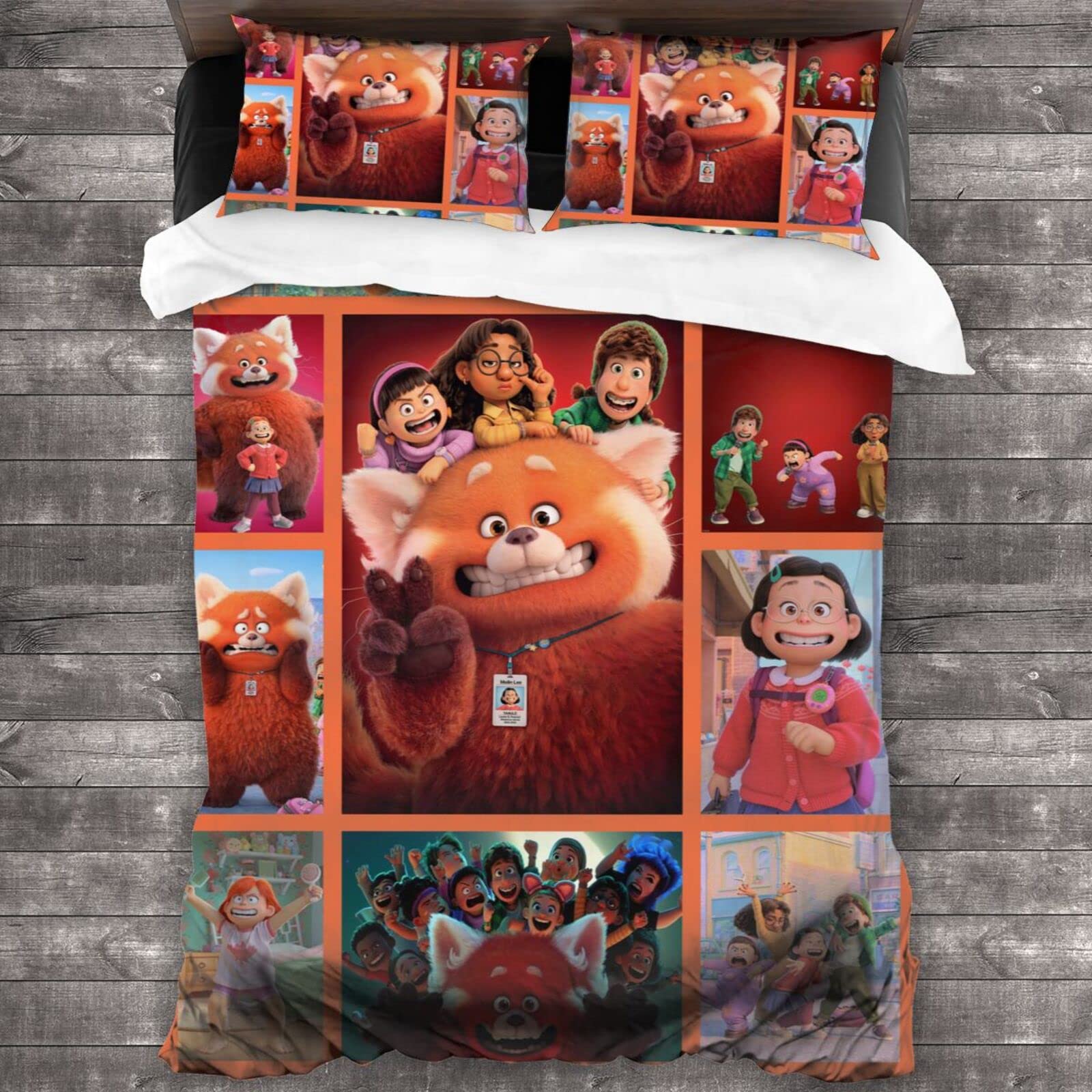 Turning Red Bedding Set - 3-Piece Comforter, Sheet & Pillowcase (86x70 Inches) | Soft Quilt Cover for Kids & Teens | Perfect for Disney Fans' Bedrooms & Dorm Rooms