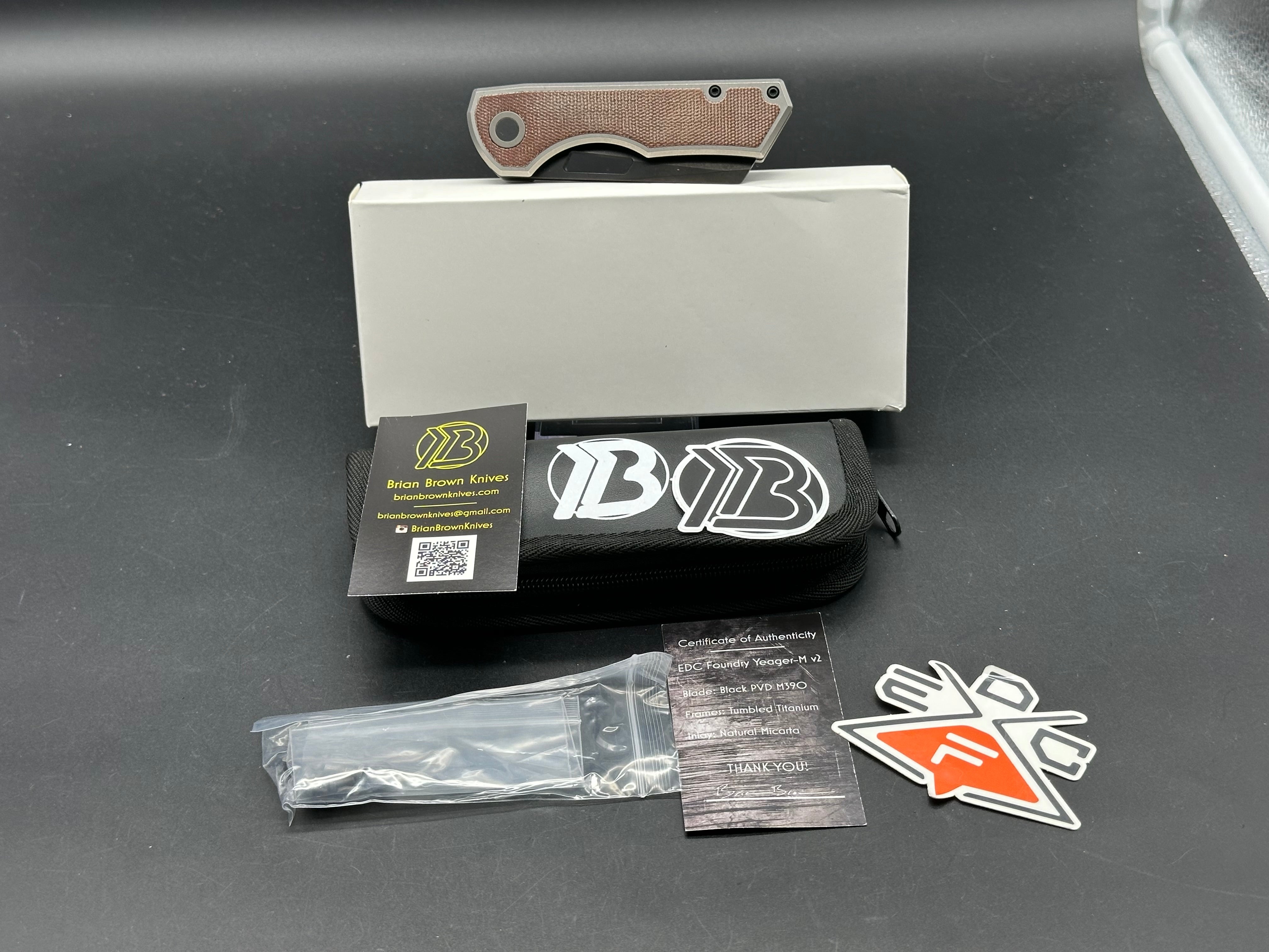 Brian Brown Knives Yeager M V2 Folding Pocket Knife - Premium EDC Tactical Knife for Outdoor, Camping, Hiking & Everyday Carry