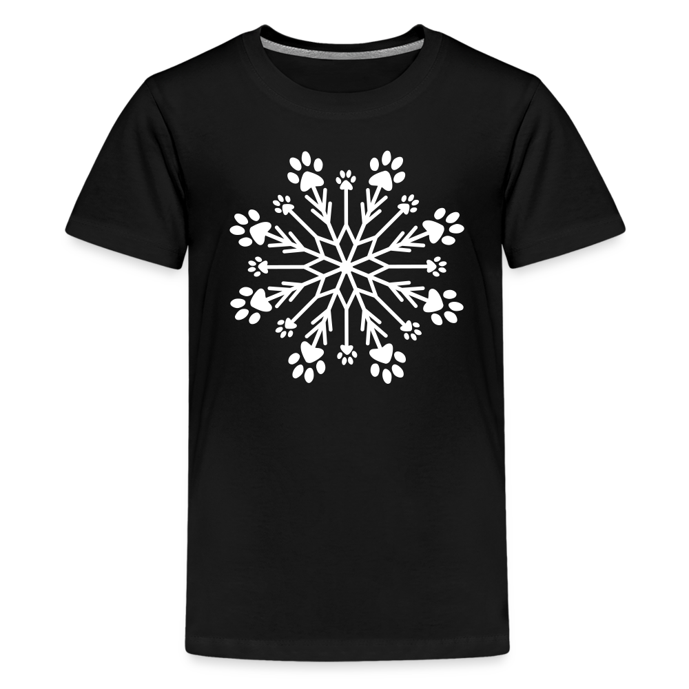 Premium Paw Snowflake Kids' T-Shirt - Soft & Comfortable Cotton Tee for Boys & Girls - Perfect for School, Playdates & Family Outings