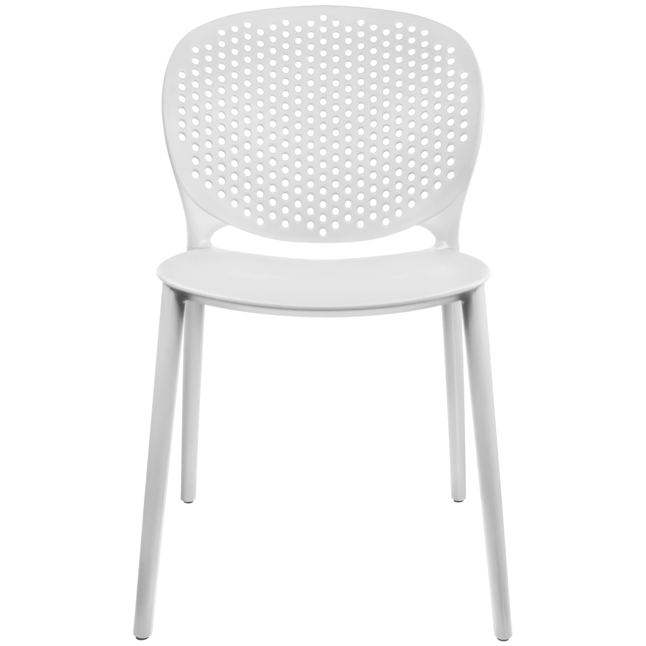 2-Pack Modern Stackable Patio Chairs Set of 4 - White Outdoor Dining Chairs for Poolside, Restaurant, Kitchen & Living Room - Indoor/Outdoor Use for Home & Commercial Spaces