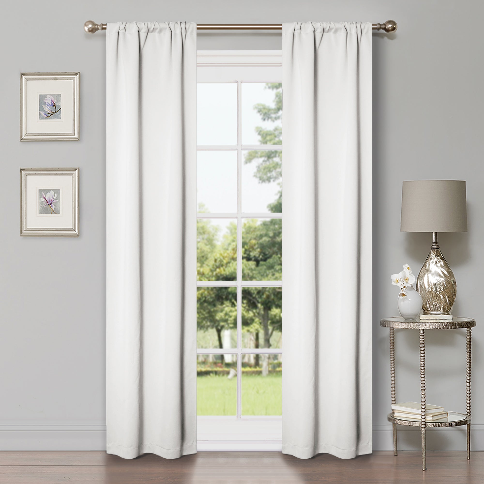Blackout Curtains for Bedroom - Solid Classic Modern Rod Pocket Curtain Set, Thermal Insulated & Noise Reducing, Perfect for Home, Office, and Nursery (Black)