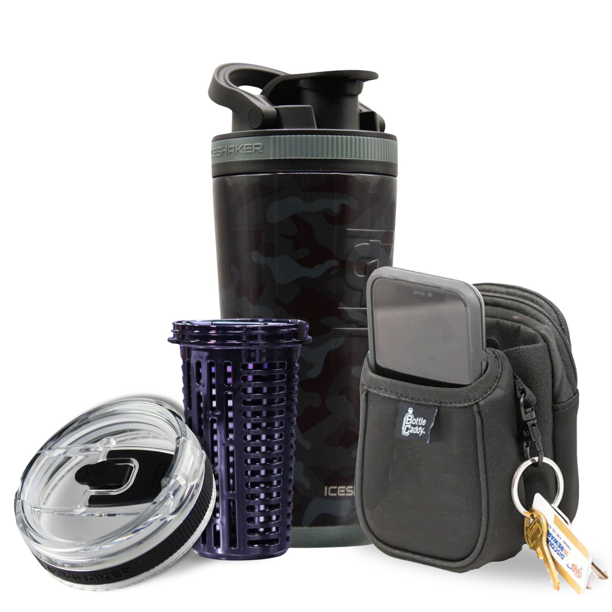 Black Camo 26oz Insulated Shaker Bottle Bundle - Perfect for Gym, Workouts, Protein Shakes & On-the-Go Hydration