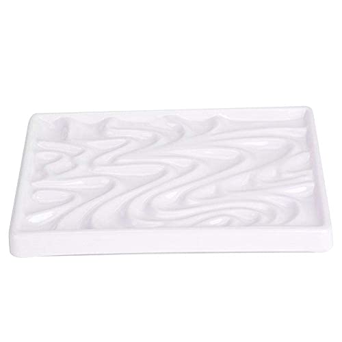 Professional Wavy Ceramic Square Paint Palette - Non-Slip Artist Palette for Acrylic, Oil & Watercolor Painting - Perfect Art Supplies for Students & Drawers - Studio & Classroom Use