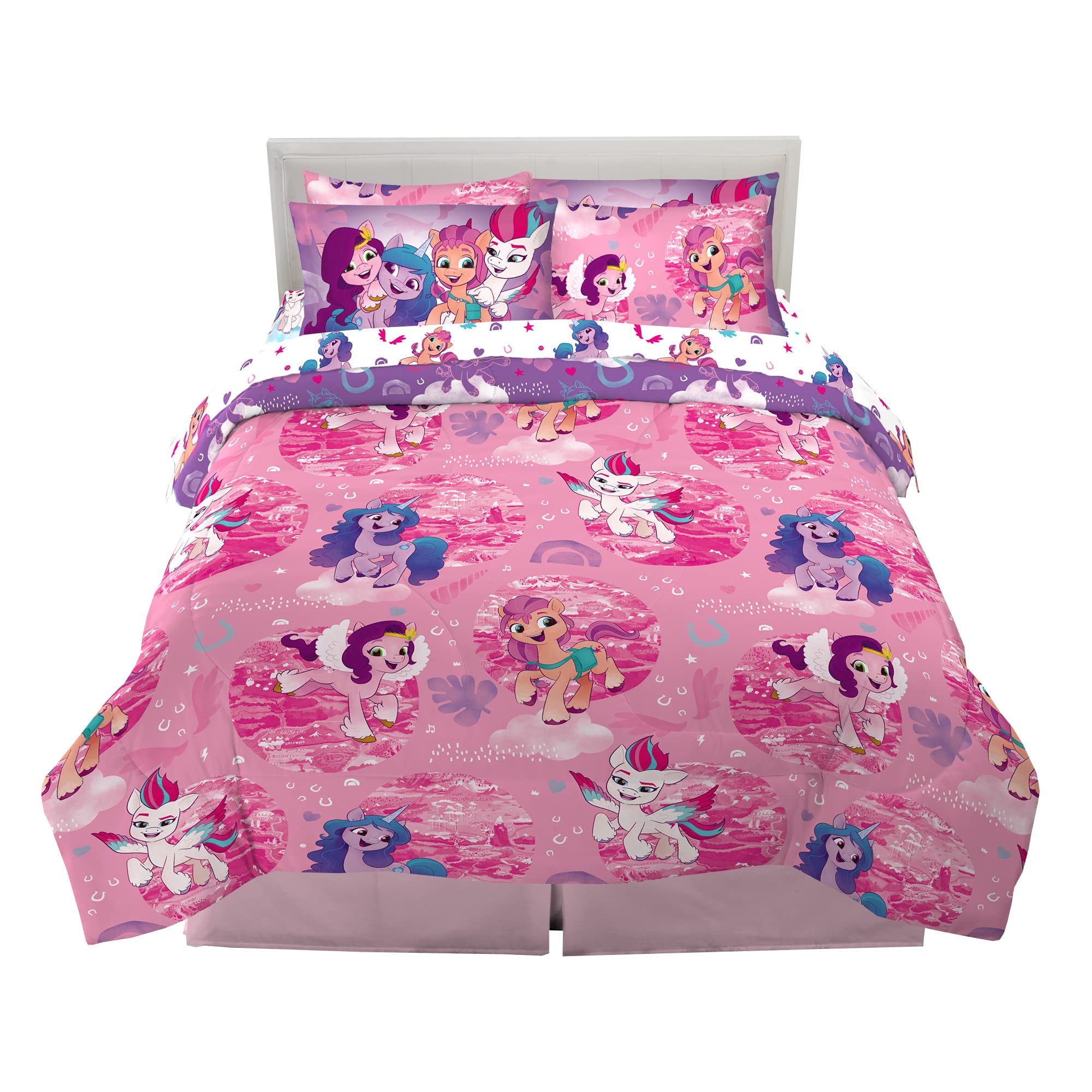My Little Pony 7-Piece Full Size Kids Bedding Set - Super Soft Comforter, Sheet & Sham | Perfect for Girls' Room Decor & Sleepovers