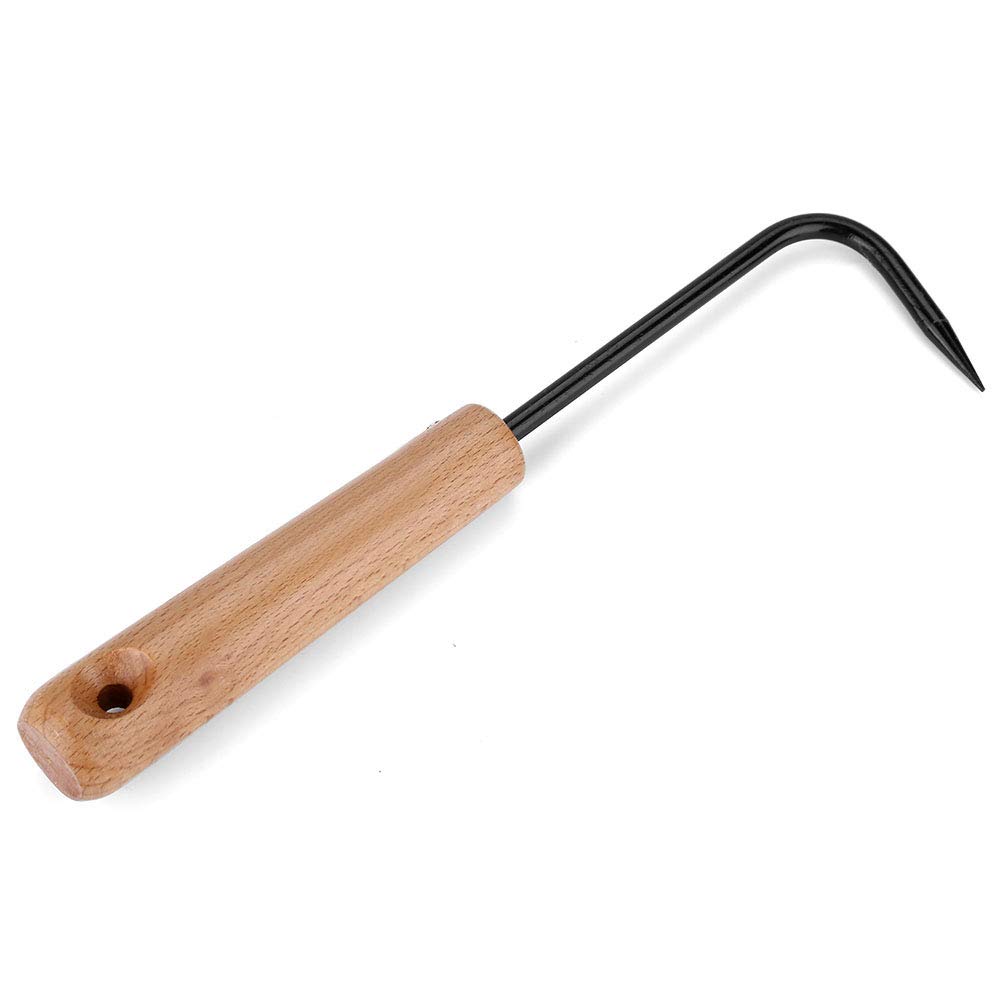 Premium Manganese Steel Bonsai Hook & Root Rake - Ergonomic Wooden Handle Gardening Tool for Potted Plants, Bonsai Care, and Soil Cultivation | Ideal for Pruning, Transplanting, and Garden Maintenance