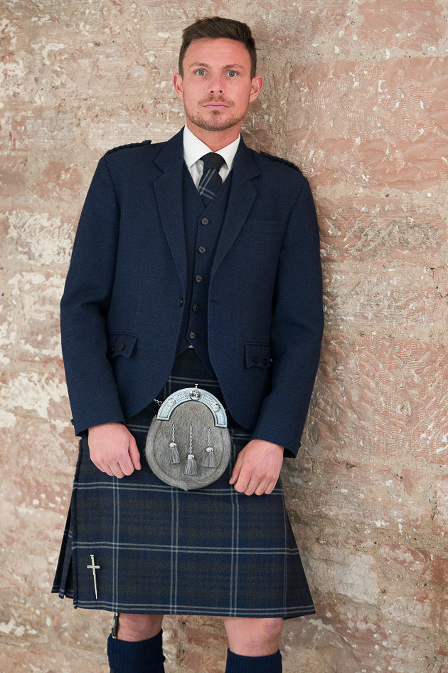 Navy Blue Crail Kilt Outfit - Modern Scottish Tartan Skirt for Men & Women | Perfect for Highland Games, Weddings & Cosplay