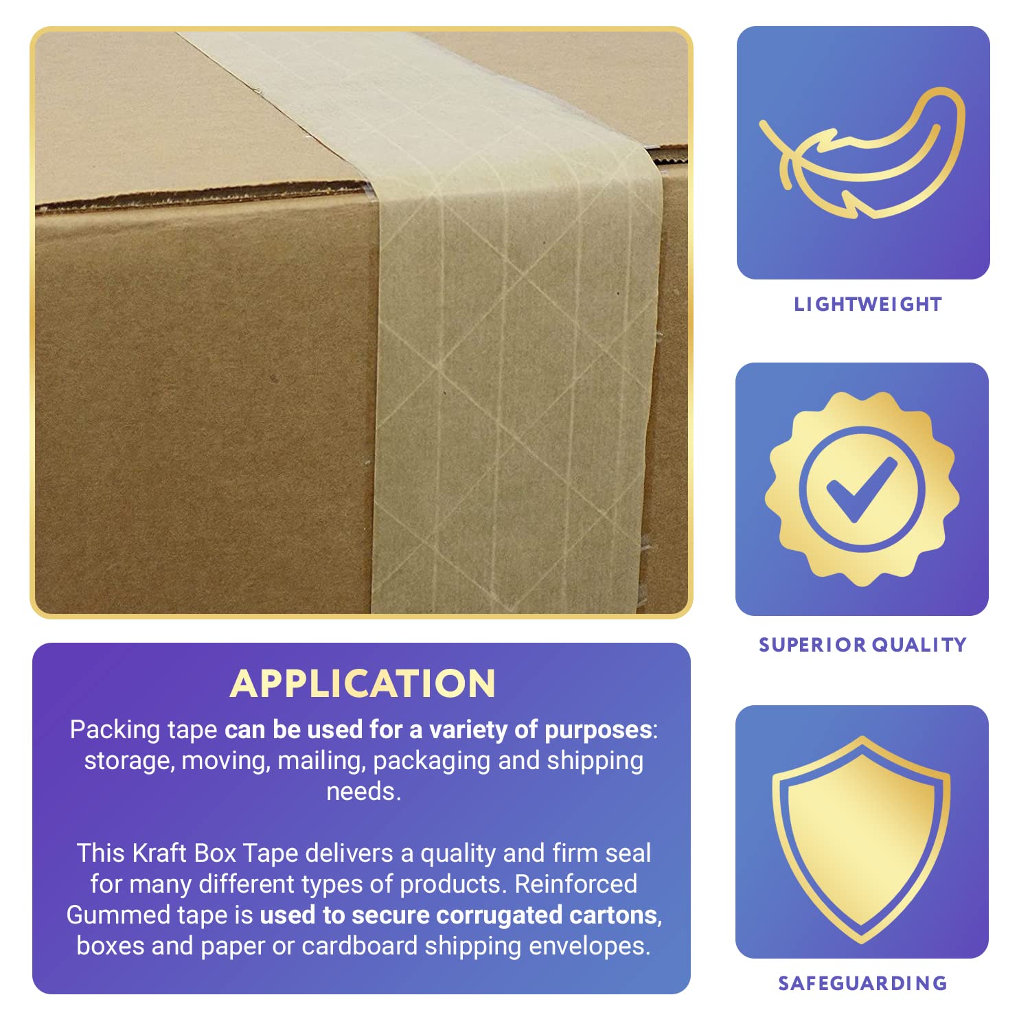 APQ 6-Pack Heavy Duty Water Activated Tape 3
