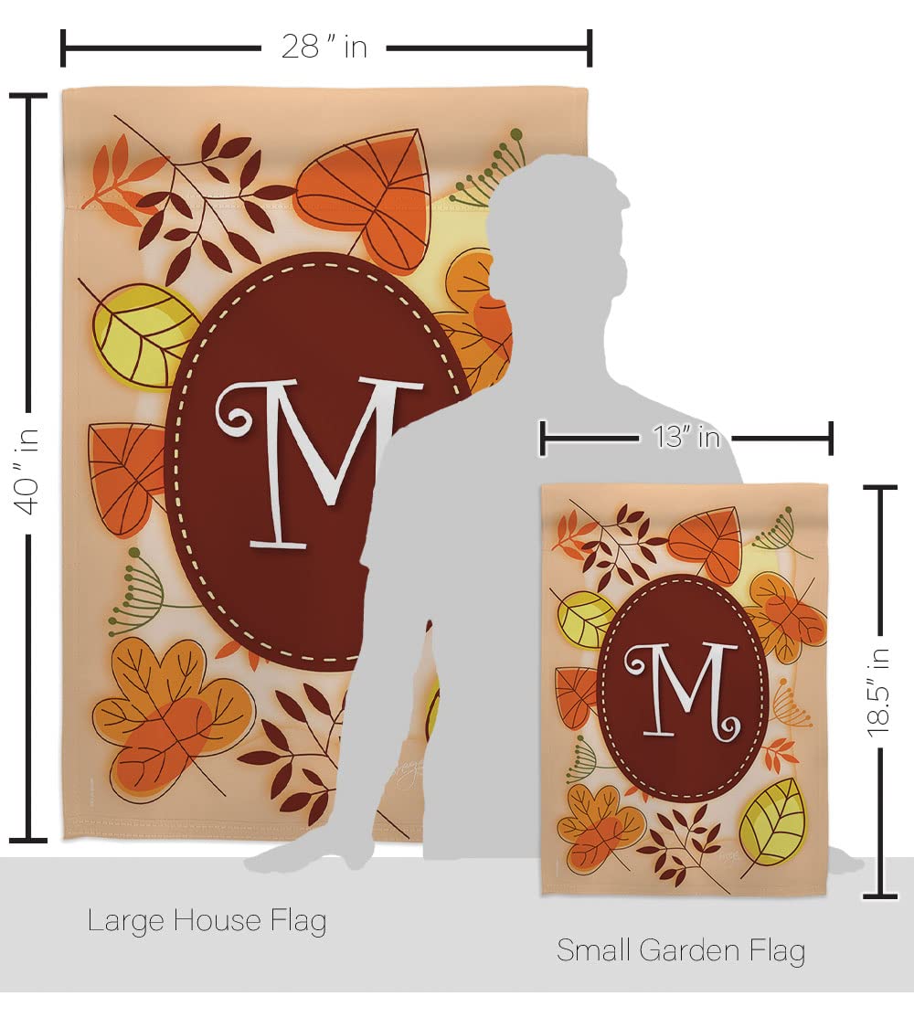 Breeze Decor M Initial Fall Harvest Vertical Kit - House & Garden Flags for Autumn Decor