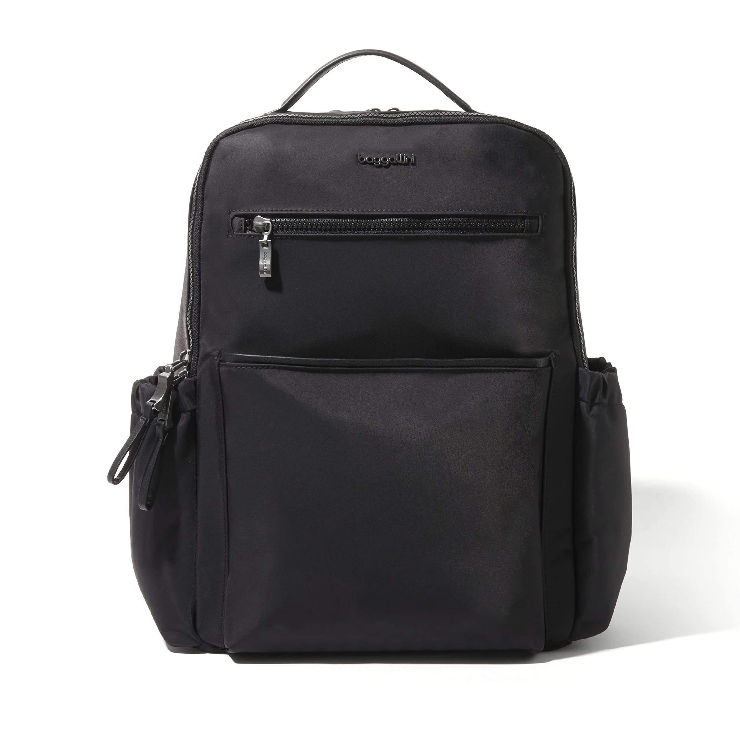 Baggallini Women's Tribeca Expandable Laptop Backpack - Black Twill - Stylish & Functional 15.6