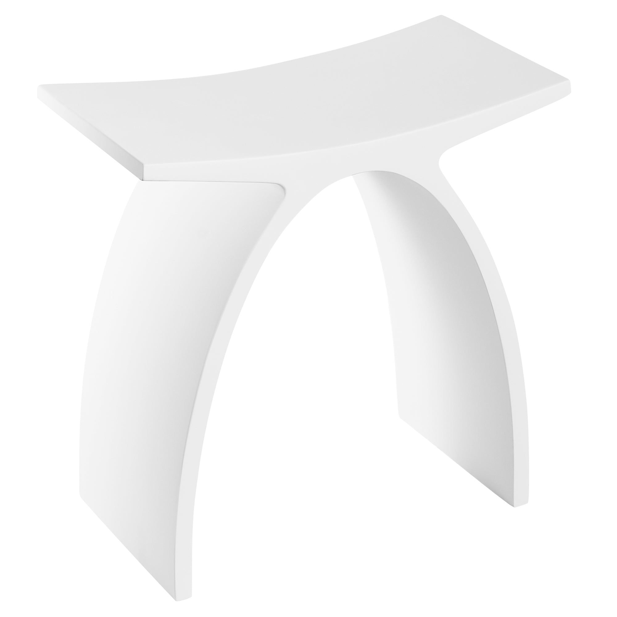 Ancona 17-Inch White Matte Acrylic Stone Shower Bench - Non-Slip Bathroom Seating for Elderly & Disabled, Spa & Wet Room Use