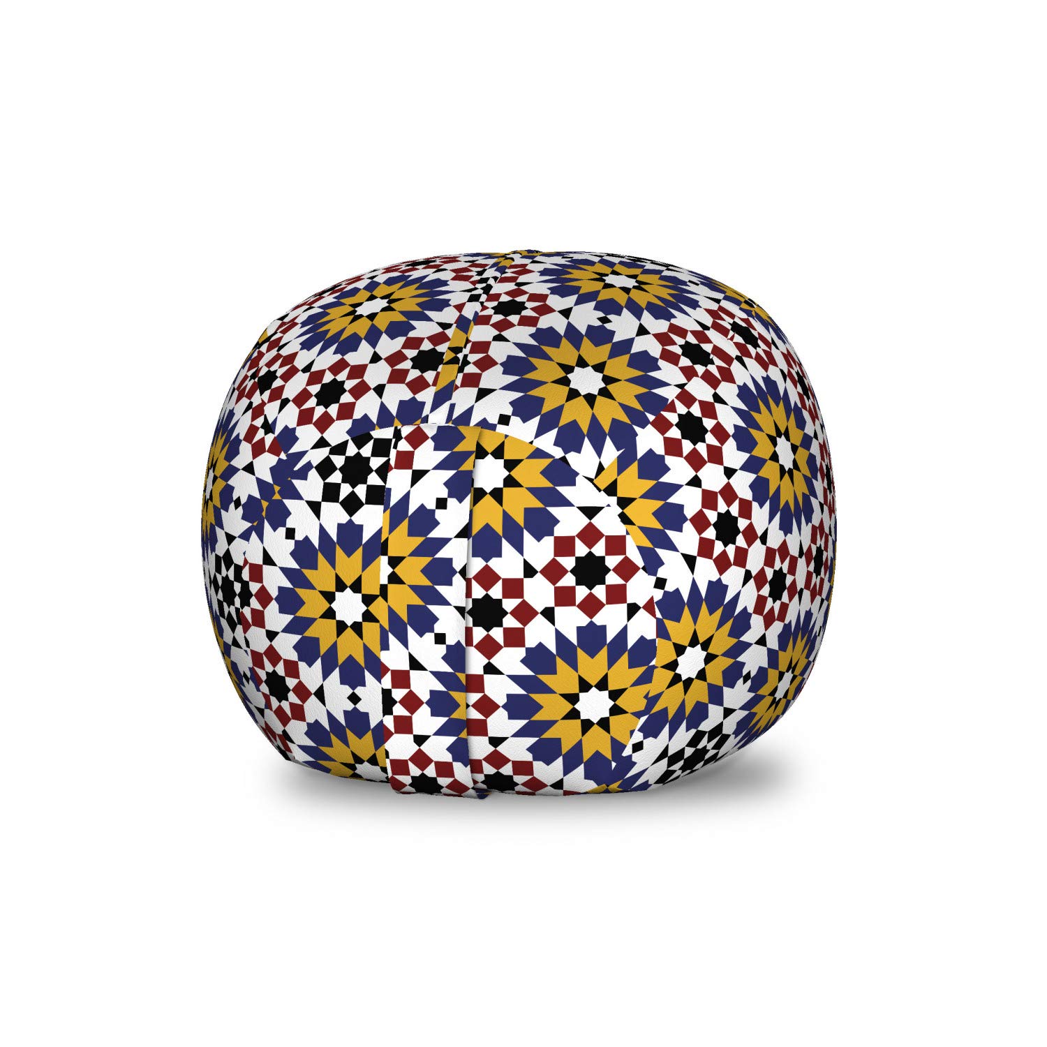 Ambesonne Oriental Floral Moroccan Mosaic Toy Storage Bag Chair - Small Multicolor Washable Stuffed Animal Organizer for Kids' Room, Nursery, or Playroom Decor