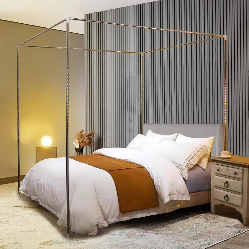 Stainless Steel Canopy Bed Netting for Full & Queen Size Beds - Elegant Mosquito Protection for Bedroom & Outdoor Use