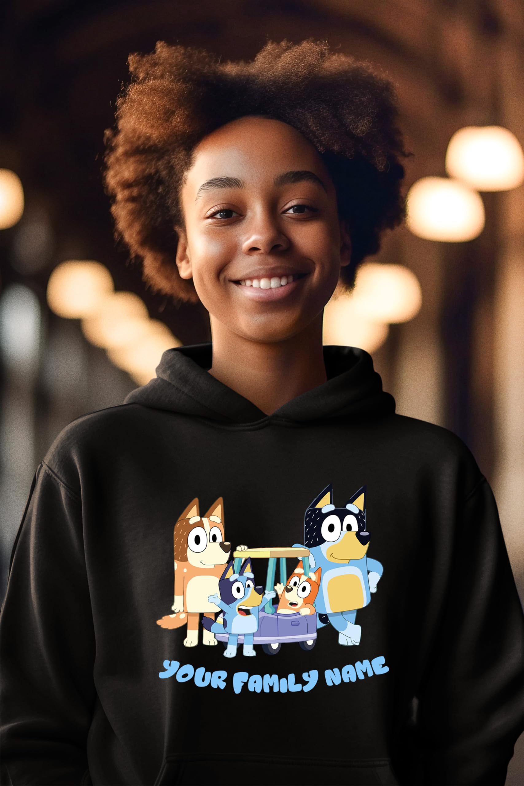 Custom Bluey Family Hoodies - Kids Birthday Party Outfits | Bluey Birthday Girl & Squad Hoodie for Team Celebrations | Perfect for Family Matching, Themed Parties & Group Photos