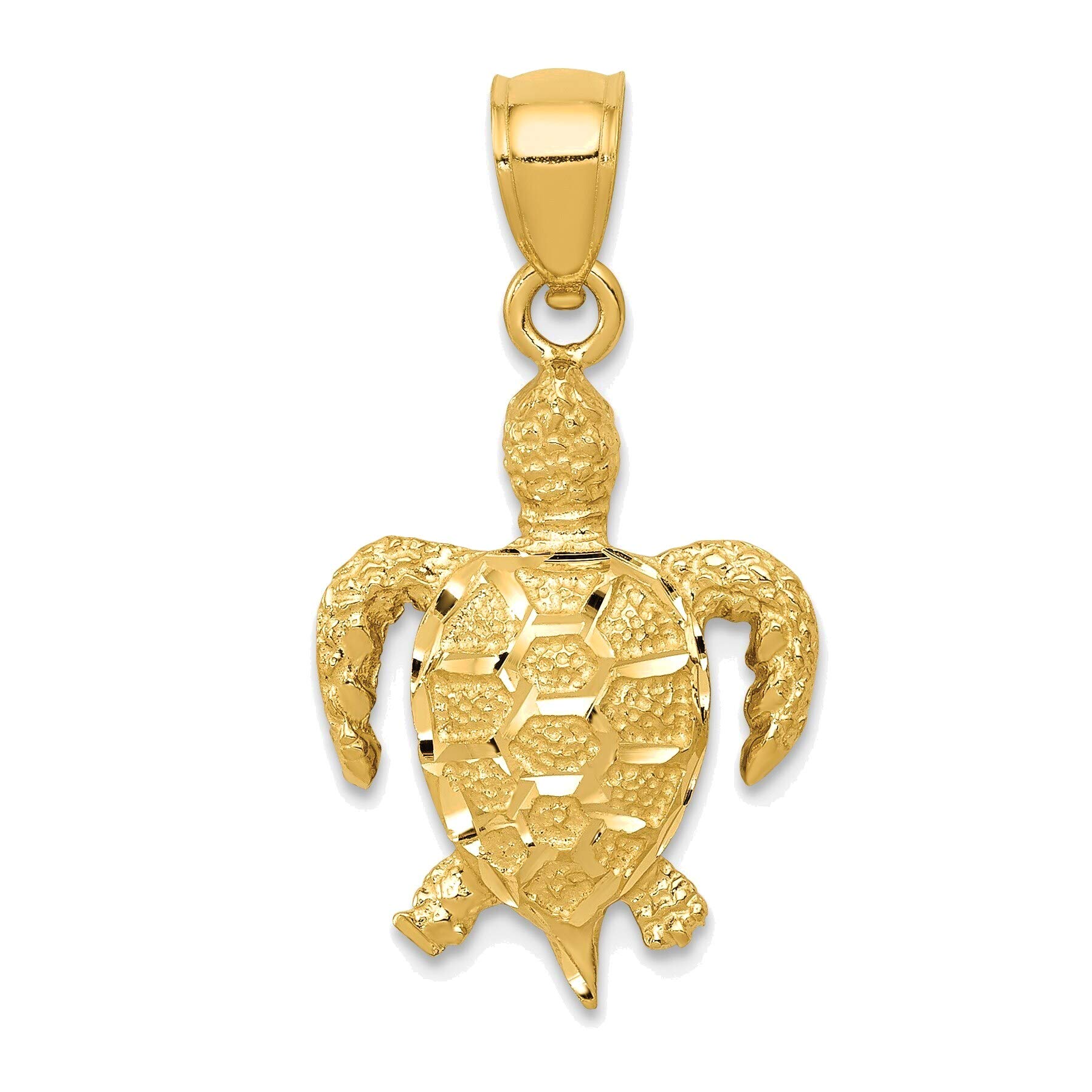 14K Yellow Gold Turtle Pendant Jewelry for Gifts & Daily Wear