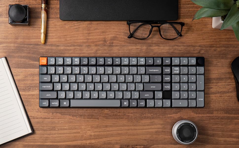 Keychron K17 Max Ultra-Slim Wireless Mechanical Keyboard - QMK/VIA Programmable, RGB Backlit, Low-Profile Gateron Red Switches, USB-C Wired, Compatible with Mac/Windows/Linux - Perfect for Office, Gaming & Programming