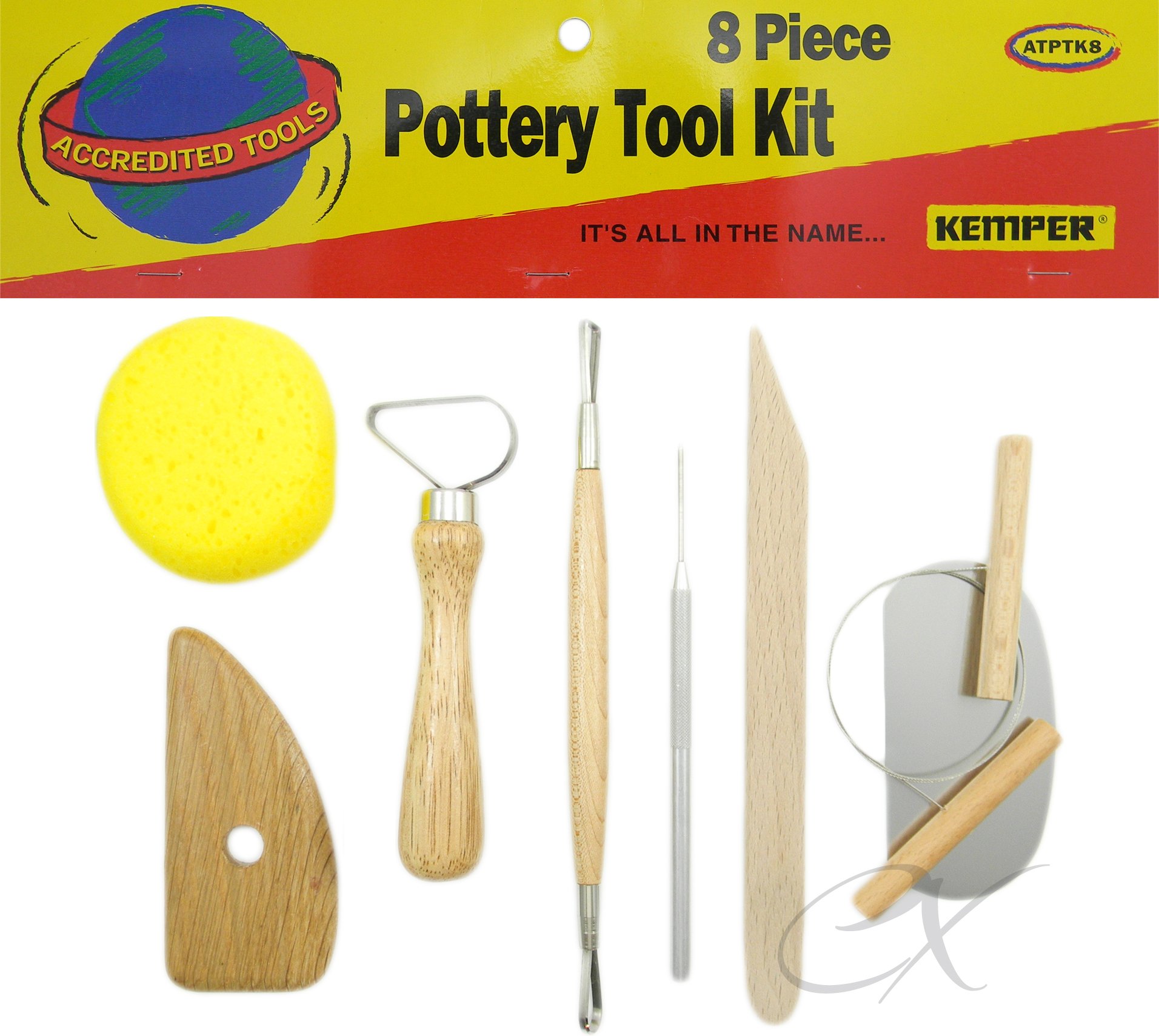 Kemper Pottery Tool Kit - 8 Piece Professional Ceramic Sculpting Set for Clay Modeling, Pottery Making & Art Projects - Perfect for Artists, Students & DIY Crafters