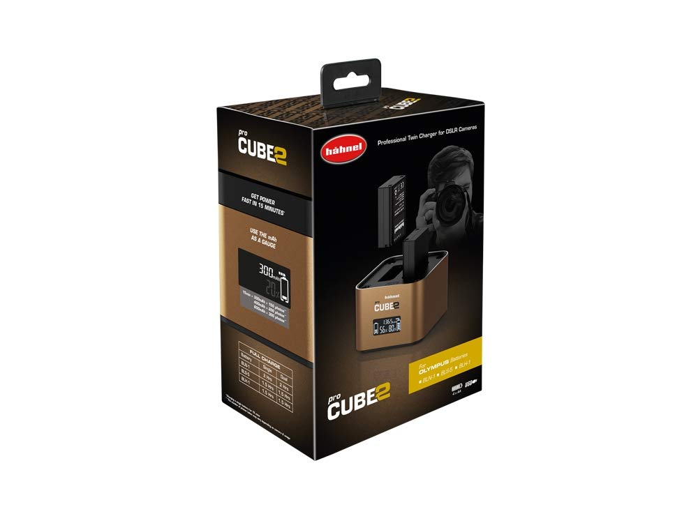 Hahnel PROCUBE2 Professional Battery Charger for Olympus Cameras - Fast Charging for Travel & Photography Enthusiasts