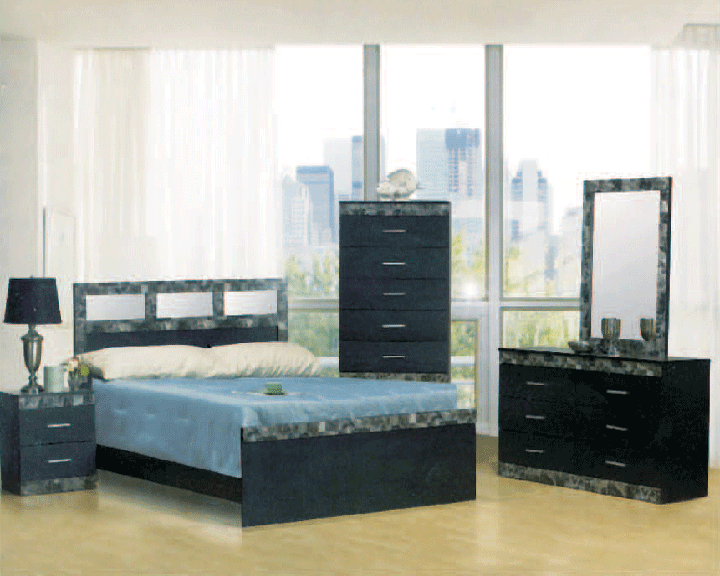 Shadow Oak & Brown Slate Bedroom Set - Queen/King/Full Size Options - 100% Canadian Made Solid Wood Furniture (Model NB121) - Perfect for Master Bedrooms & Guest Rooms