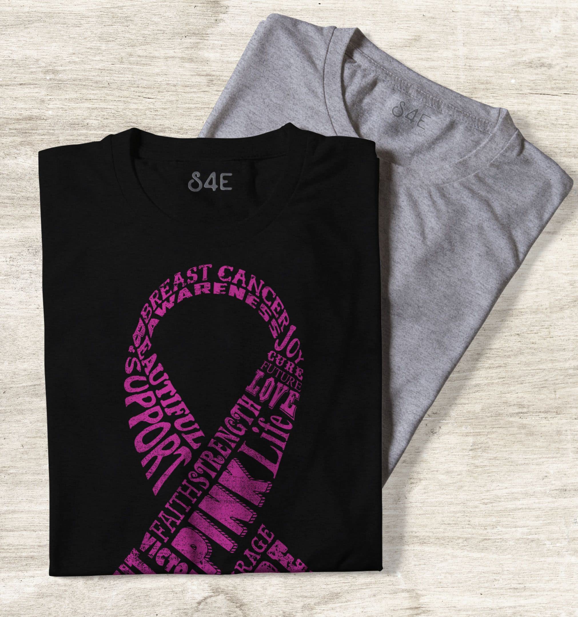 Breast Cancer Awareness Pink Ribbon Distressed Women's T-Shirt - Support Survivors & Fight Cancer - Perfect for Fundraisers, Walks & Awareness Events