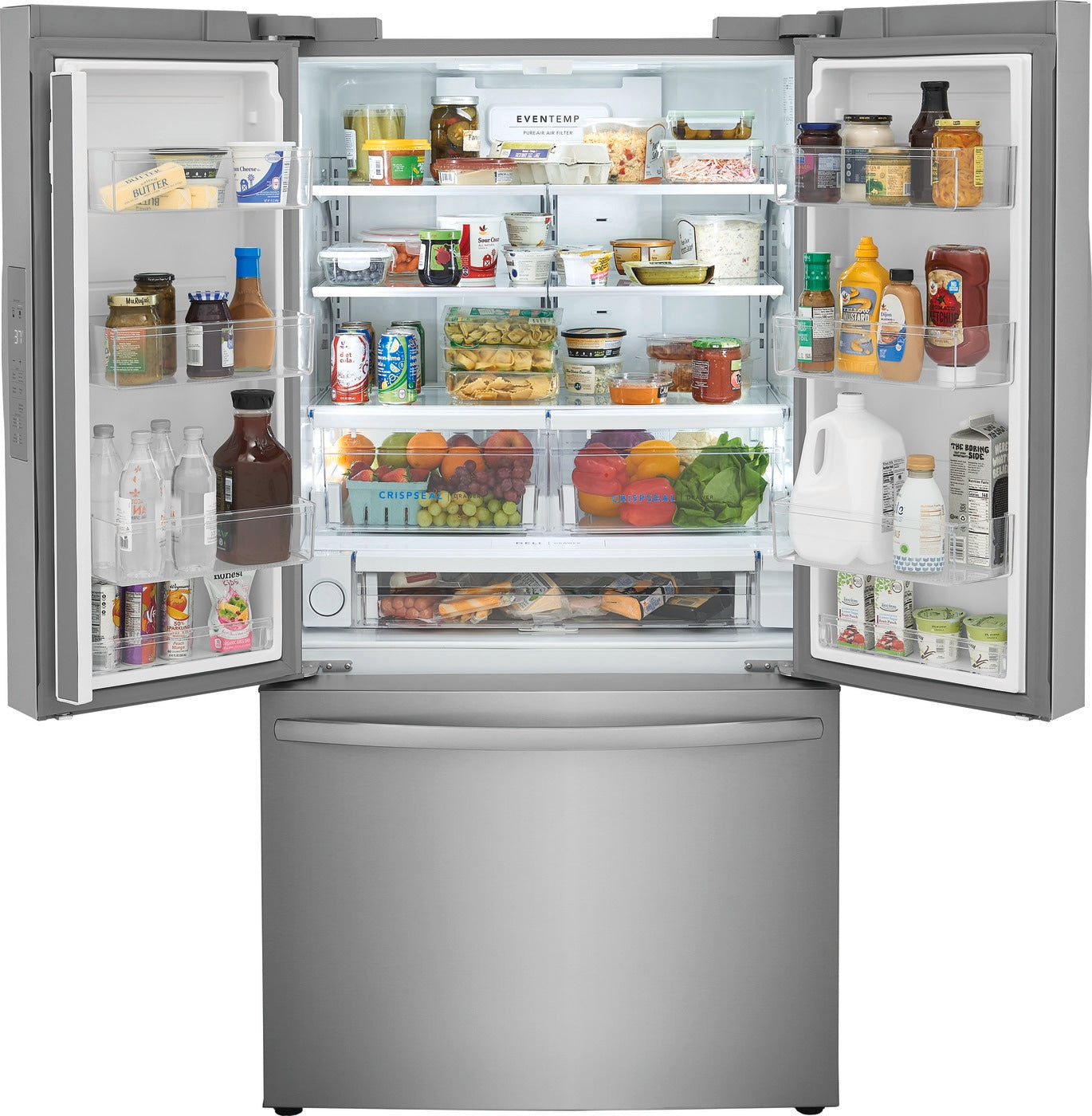 Frigidaire 23.3 Cu. Ft. Counter Depth French Door Refrigerator with LED Lighting - Stainless Steel FRFG232LAF - Perfect for Modern Kitchens & Open Floor Plans