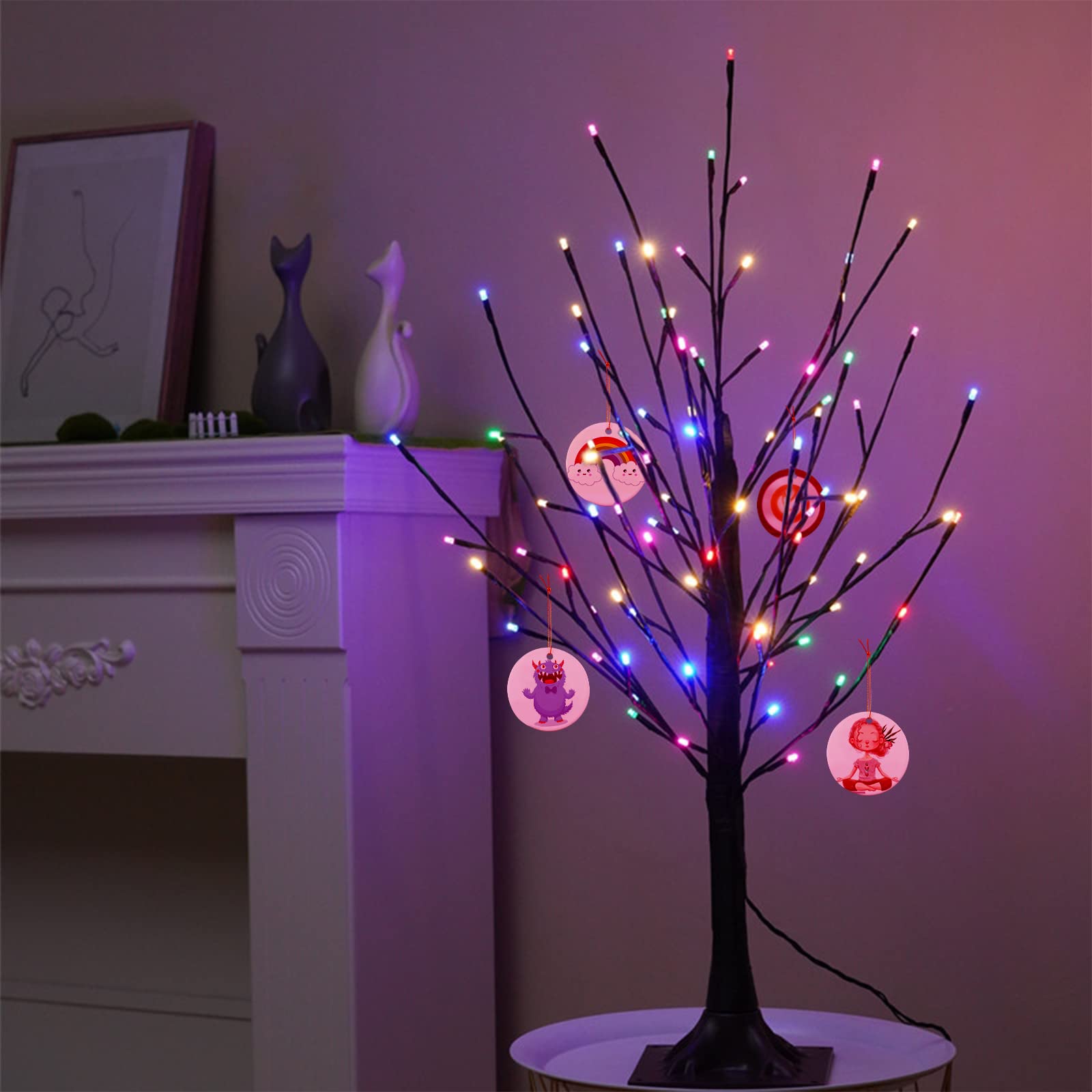 12-Piece WANDIC White Round Ceramic Ornaments - Sublimation Ready Christmas Decor with Gold Rope for Tree, Gift Wrapping & Holiday Home Decoration