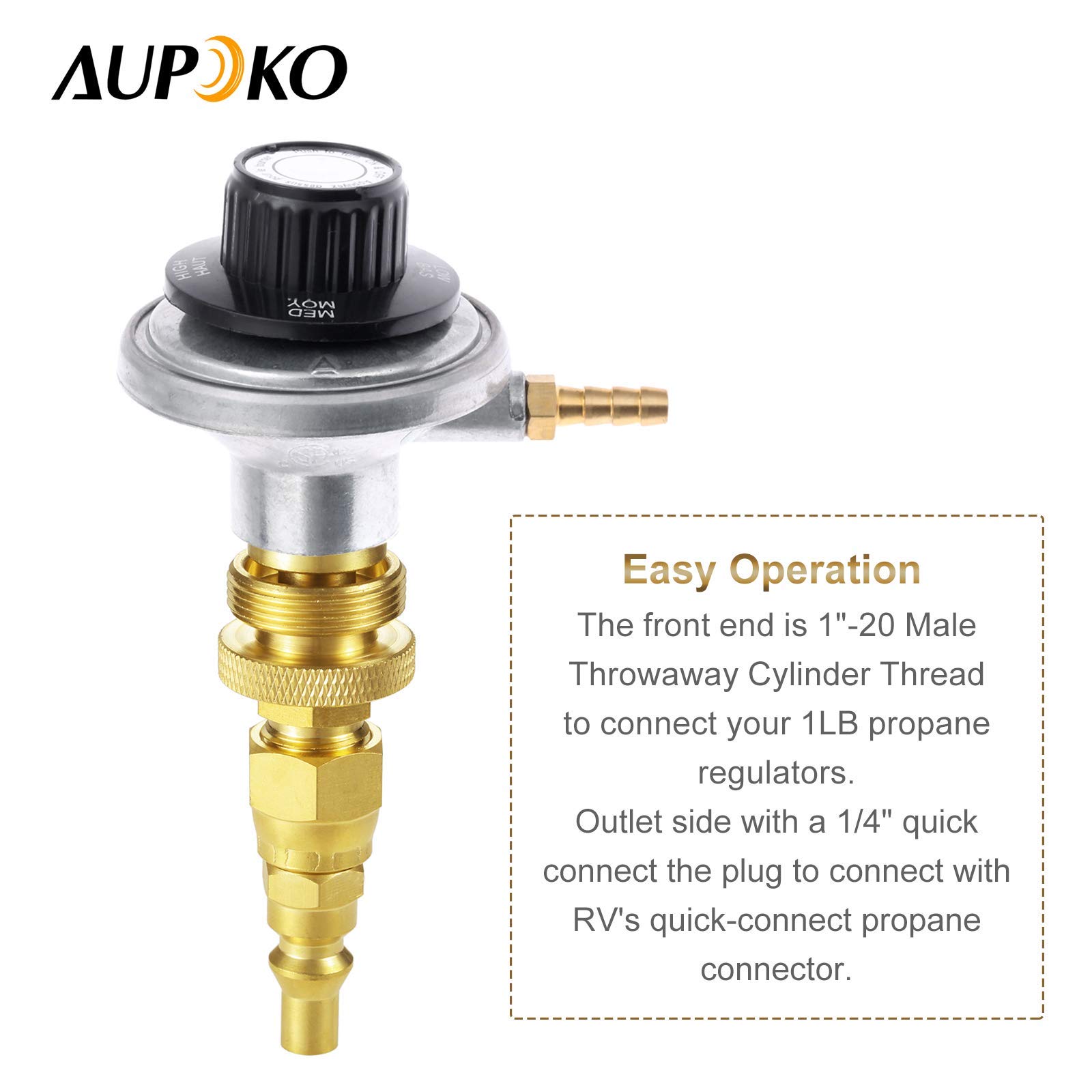 Aupoko 1lb Propane Disposal Adapter with 1/4