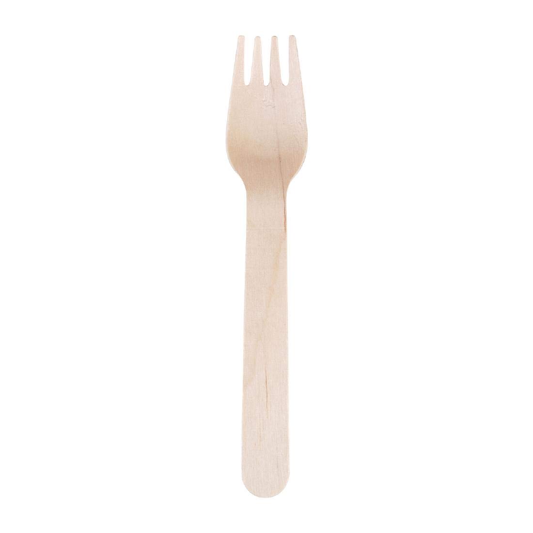 Eco-Friendly Compostable Wooden Forks - 100 Pack, 6 Inch Biodegradable Utensils, FSC Certified Birchwood, Plastic-Free Cutlery for Parties, Picnics & Events - Heat Resistant Up to 100°C - Sustainable Disposable Tableware