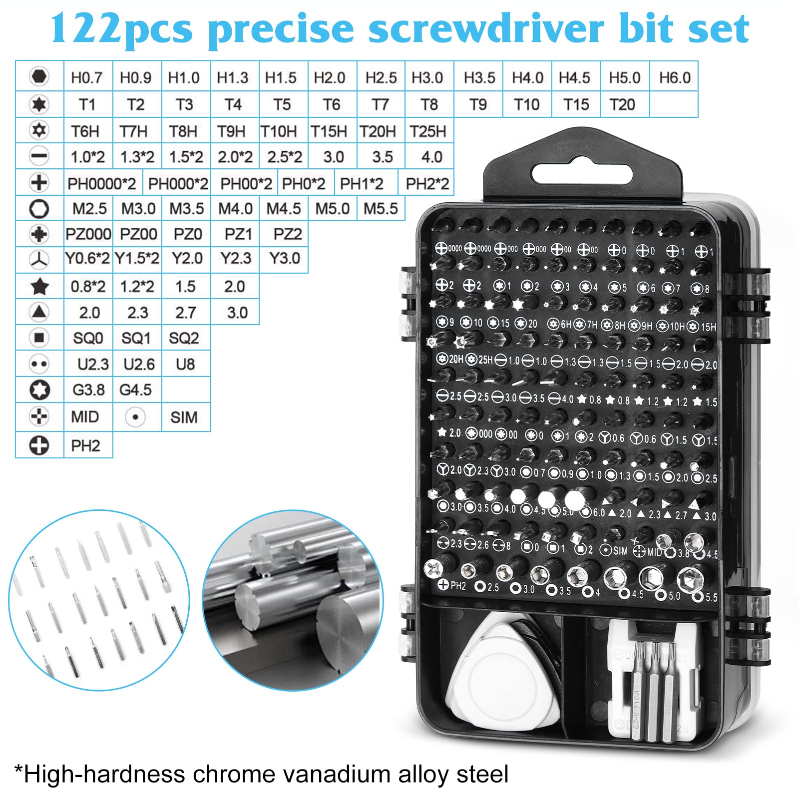 UrbanX 122-Piece Magnetic Precision Screwdriver Set - Professional Electronics Repair Tool Kit with Precision Bits for Smartphones, Laptops, Gadgets | Perfect for DIY, Home Repairs & Tech Maintenance