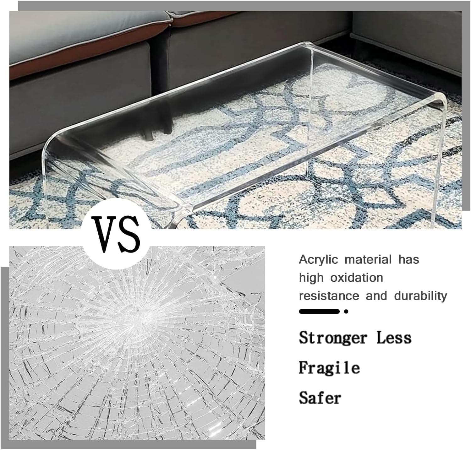 Modern Rectangle Acrylic Coffee Table - 32