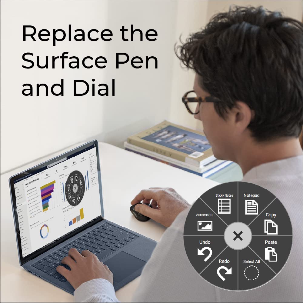 SwiftPoint SurfacePoint Wireless Ergonomic Mouse - Presentation Clicker & MS Surface Pen Replacement | Vertical Pen Grip, Virtual Laser Pointer, Spotlight, Magnifier | Perfect for Remote Work, Online Meetings & Digital Art Creation