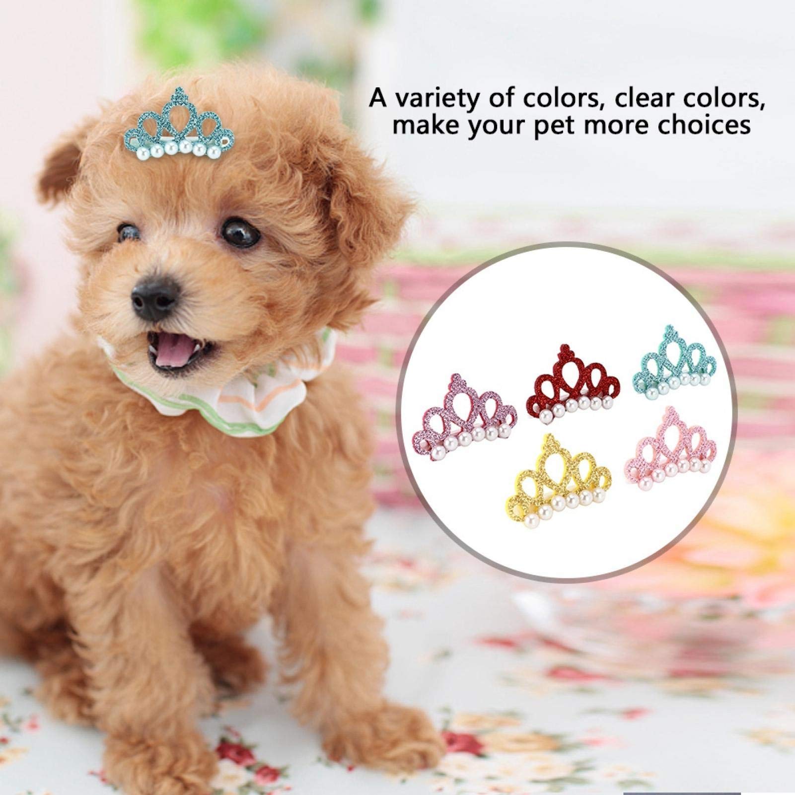 GLOGLOW 25Pcs Small Pet Hair Clips - Snap Hair Clips & Crown Hair Accessories for Dogs & Cats - Perfect for Grooming, Styling & Photo Shoots