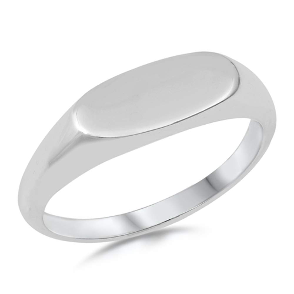 925 Sterling Silver Thin Band Signet Ring for Men & Women - Modern Minimalist Design with Gift Box - Perfect for Everyday Wear, Gifts & Special Occasions