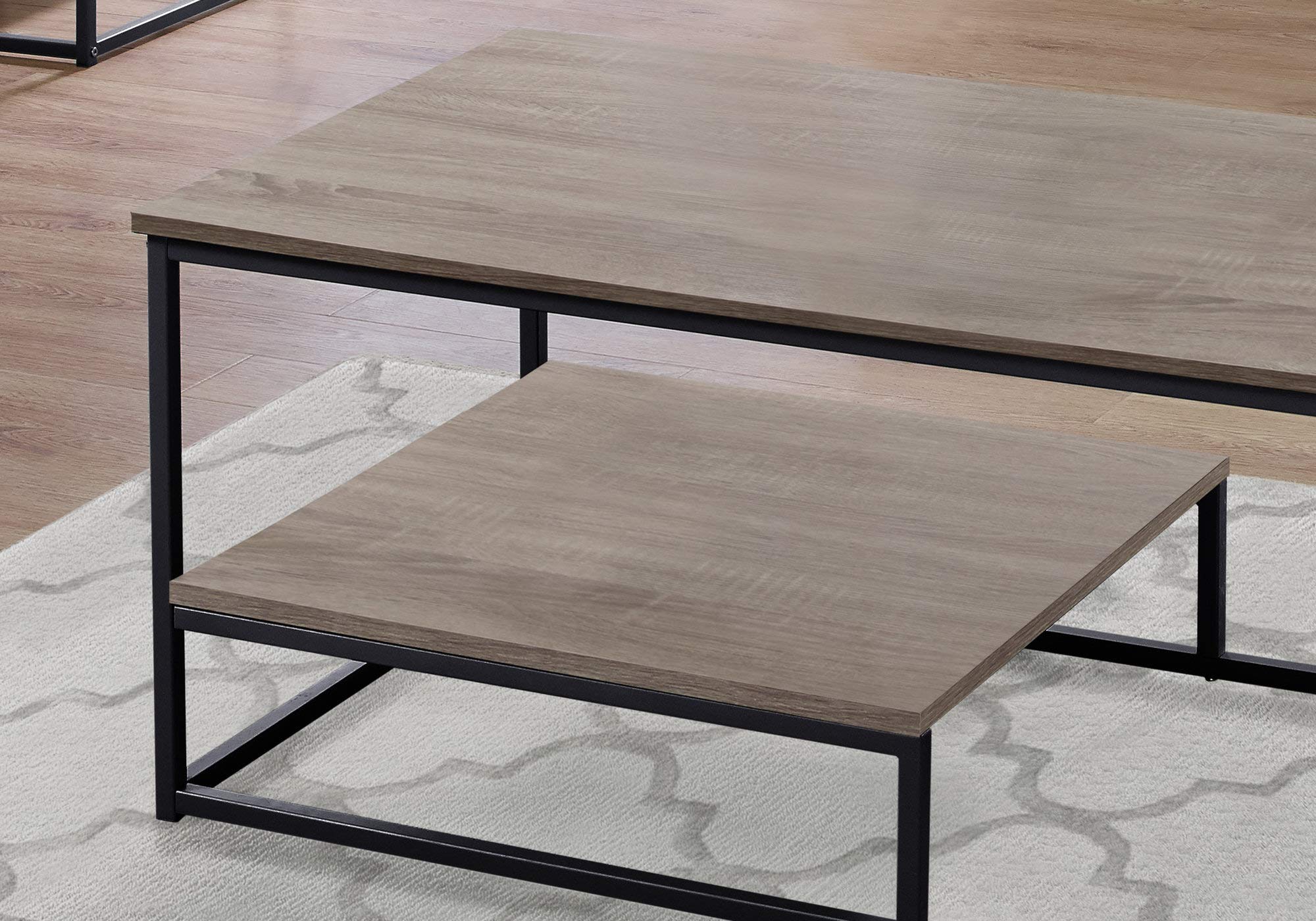 Monarch Specialties 4-Piece Dark Taupe Dining Table Set - Perfect for Small Spaces, Apartments & Cozy Kitchens
