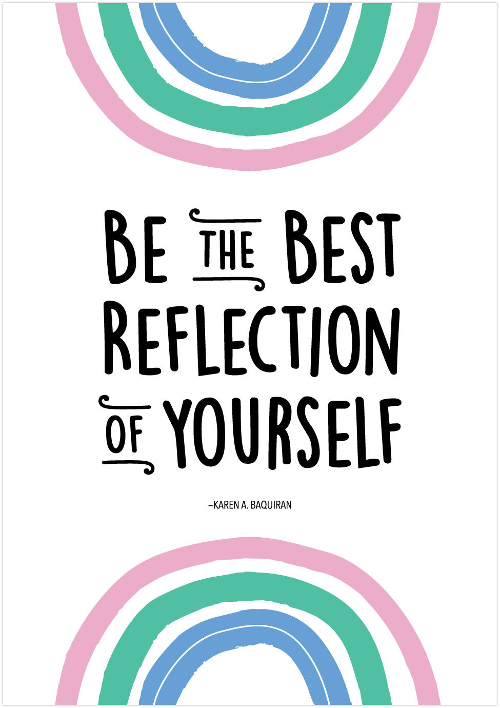 Rainbow Doodles Inspire U Motivational Posters - Be Your Best Self - Perfect for Bedroom, Office & Classroom Decor