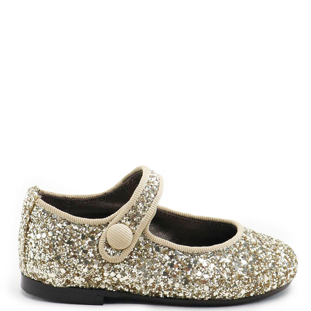 Sparkly Champagne Glitter Mary Jane Shoes for Women - Elegant Party Heels for Weddings, Prom, and Special Occasions
