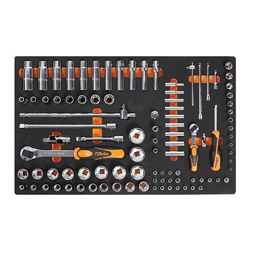 Beta Tools 024500100 - 2450 M100 Professional 98-Piece Thermoformed Tool Kit for Automotive & DIY Repairs | Perfect for Mechanics & Home Improvement
