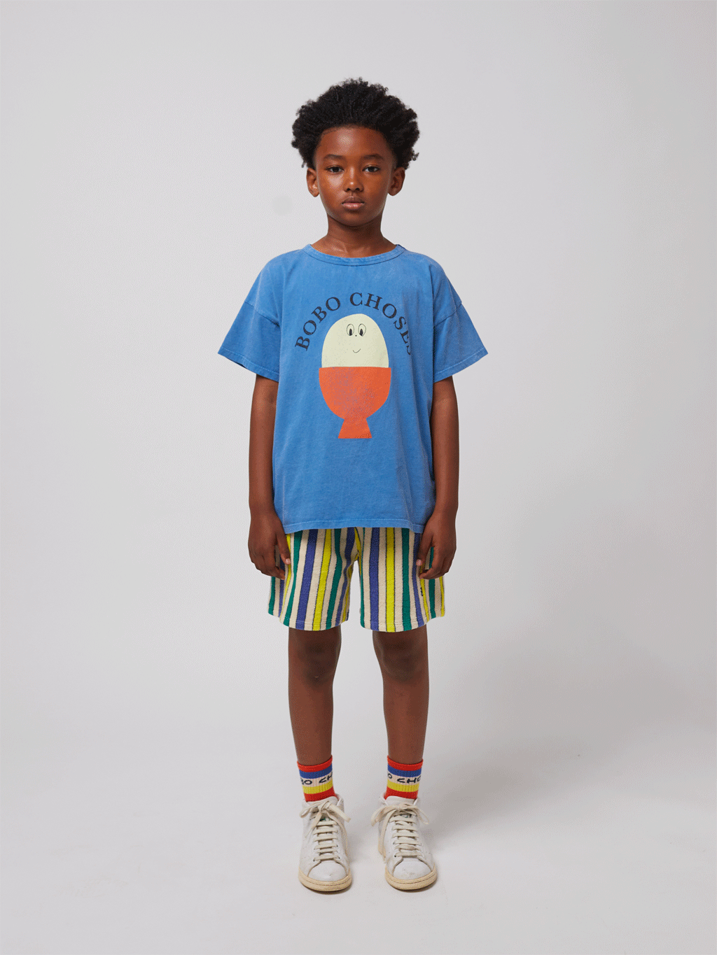 Bobo Choses Women's Multicolor Striped Terry Cloth Bermuda Shorts | Comfortable Casual Wear for Summer, Beach & Lounge