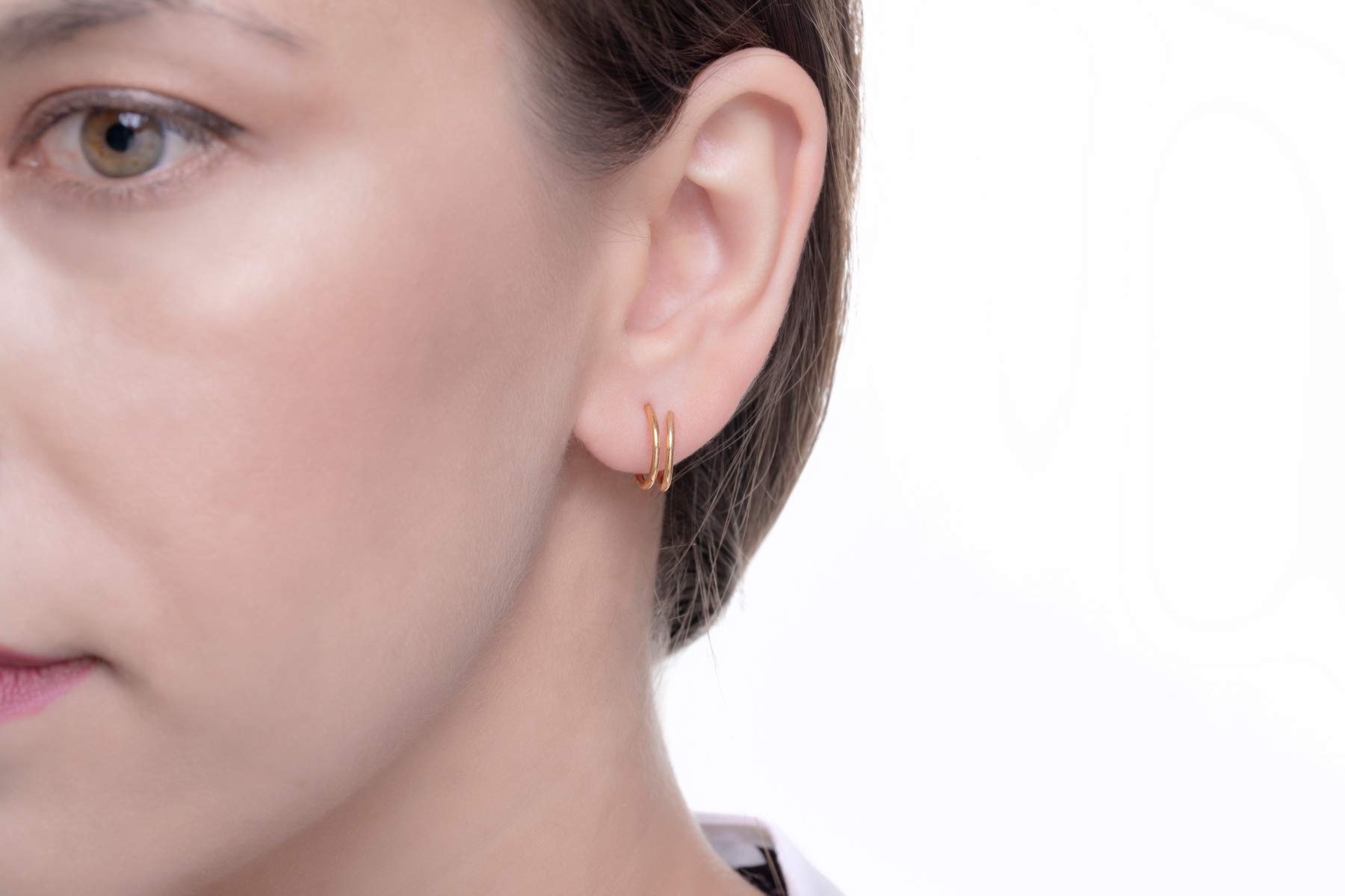 9K, 14K & 18K Solid Gold Hoop Earrings for Women | Handmade Secondary Piercing Hoops | Unique Best Friend Gift & Special Occasion Jewelry for Her | Perfect for Everyday Wear, Date Nights & Gifting