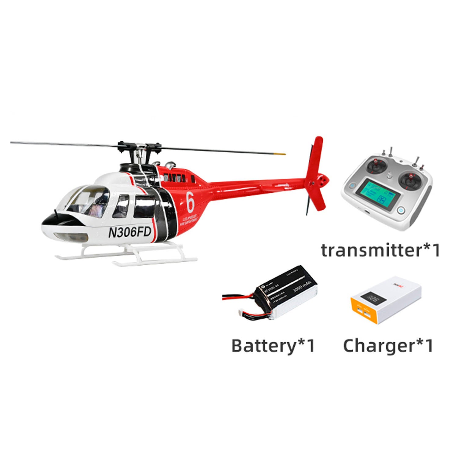 FLYWING 206 V3 RTF RC Scale Army Helicopter Drone with Brushless Motor, GPS, EEP & Carrying Case - Ready to Fly Smart Drone for Outdoor Adventure, Aerial Photography & Military Simulation