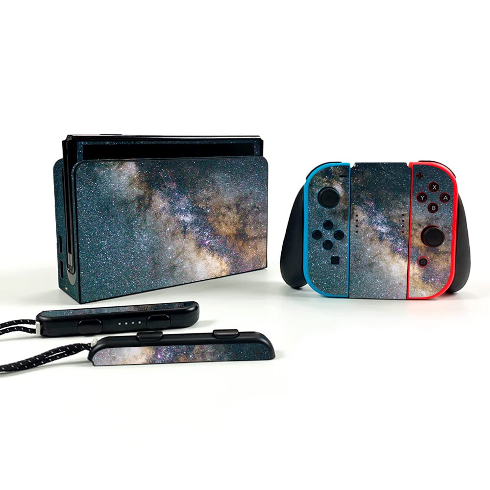 MightySkins Vinyl Decal Wrap Cover for Nintendo Switch OLED - Galactic Landscape Design | Protective & Durable Skin | Easy to Apply & Remove | Made in USA | Perfect for Gaming, Travel & Personalization