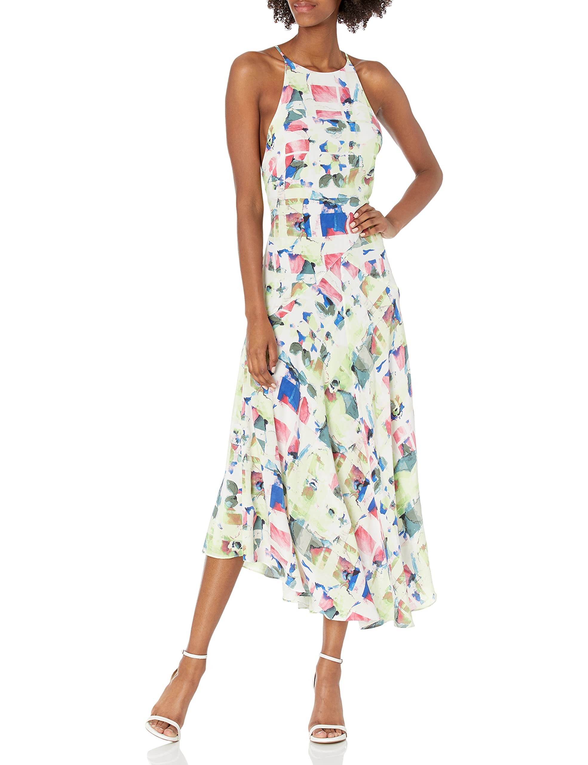 Joie Women's Cinthia Dress - Flowy Summer Midi Dress with Floral Print, V-Neck & Ruffle Sleeves | Perfect for Beach Vacations, Date Nights & Brunch Outings